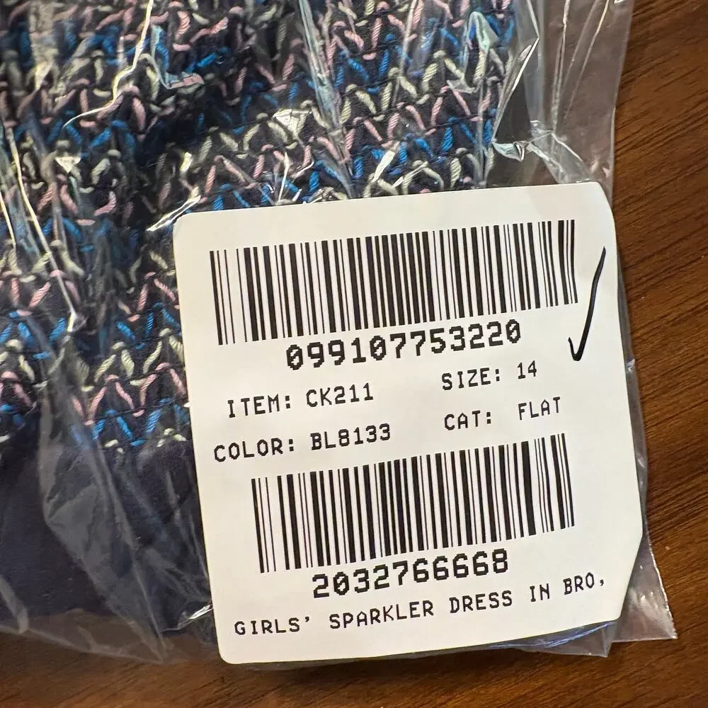 J Crew crewcuts Girls Sparkler Dress 14 NWT Navy Blue Smocked CK211 J.Crew